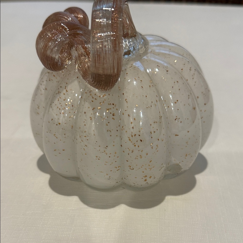 Glass Pumpkin with Gold Accents - Picture 4 of 7